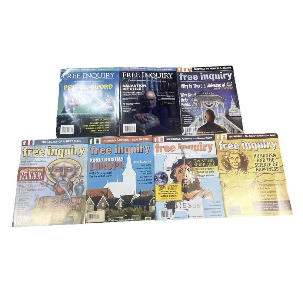 Free Inquiry Magazine Lot of 7 Population Intelligent Design Humanism Religion